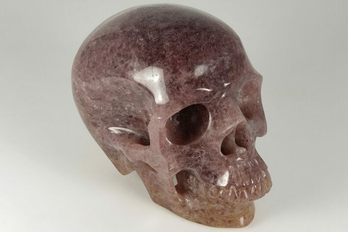 Realistic, Carved Strawberry Quartz Crystal Skull #199588